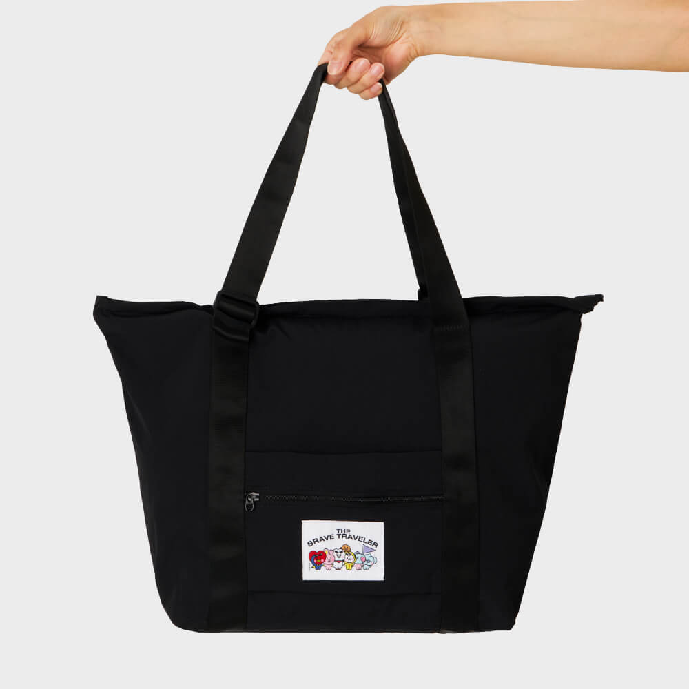 BT21 BABY Travel Foldable Shoulder Bag Black Handbags - Kpop Wholesale | Seoufly