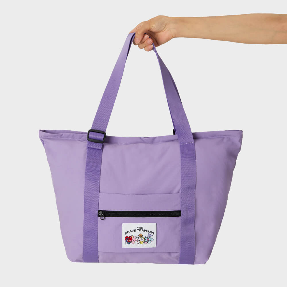 BT21 BABY Travel Foldable Shoulder Bag Purple Handbags - Kpop Wholesale | Seoufly